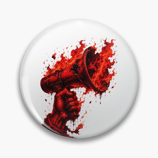 Item preview, Burning Megaphone Symbolizing the Freedom of Speech Myth with Fiery Protest Imagery and Bold Political Statement Artwork designed and sold by ArtsyGlaze.