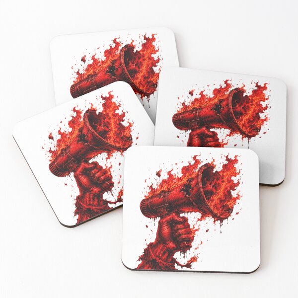 Item preview, Burning Megaphone Symbolizing the Freedom of Speech Myth with Fiery Protest Imagery and Bold Political Statement Artwork designed and sold by ArtsyGlaze.