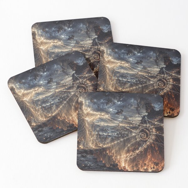 Item preview, God vs Demon Fantasy Art Print | Cosmic Dark Fantasy Battle Wall Art designed and sold by Element Horizon Studio.