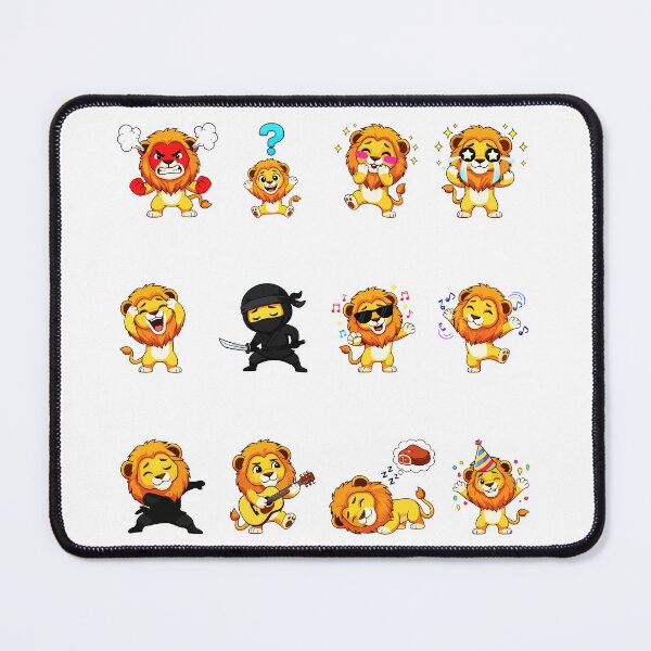 Item preview, Cute Lion Character Sticker Pack Emojis designed and sold by RamyGallery.