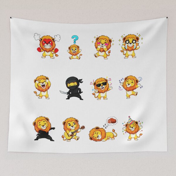 Item preview, Cute Lion Character Sticker Pack Emojis designed and sold by RamyGallery.