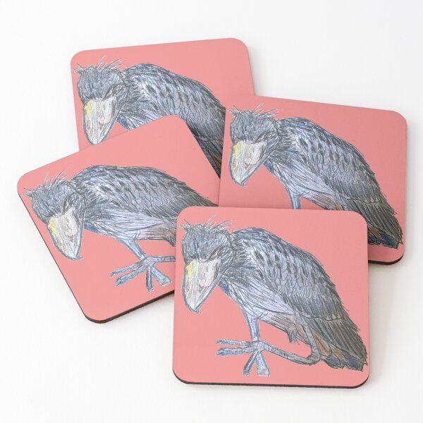 Item preview, Mischievous Shoebill - simple red background designed and sold by woodland-towers.