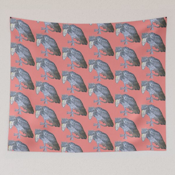 Item preview, Mischievous Shoebill - simple red background designed and sold by woodland-towers.