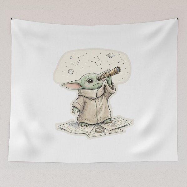 Item preview, BABY YODA ASTRONOMER designed and sold by LIS AND MELIVERSO.