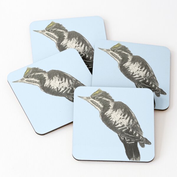 Item preview, American Three-toed Woodpecker - simple blue background designed and sold by woodland-towers.