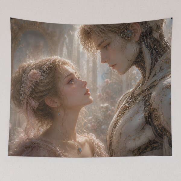 Item preview, Rococo & AI: When He Listened to Her Tears (Soft Pink I) designed and sold by DeenaZoeyFusion.