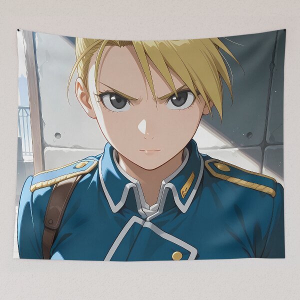 Item preview, Riza Hawkeye Fullmetal Alchemist Intense Blue Uniform Closeup designed and sold by justnickthings.
