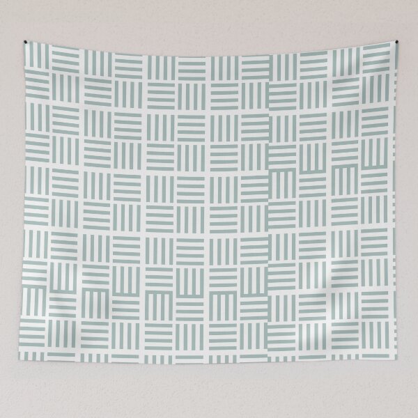Item preview, Modern Pastel Sage Square Grid Linear Art designed and sold by Divichan.