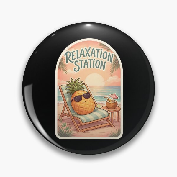 Item preview, Relaxation Station Pineapple Beach Vacation Sticker designed and sold by FestivityFinds.
