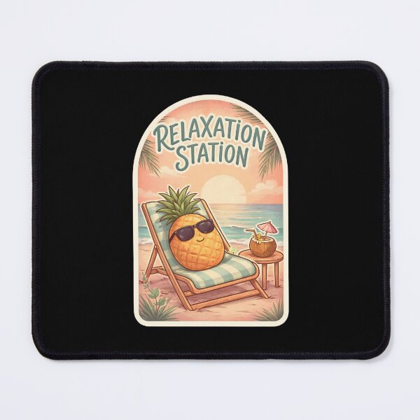 Item preview, Relaxation Station Pineapple Beach Vacation Sticker designed and sold by FestivityFinds.