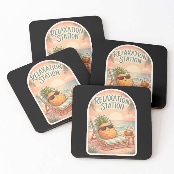 Item preview, Relaxation Station Pineapple Beach Vacation Sticker designed and sold by FestivityFinds.