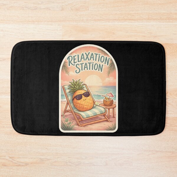 Item preview, Relaxation Station Pineapple Beach Vacation Sticker designed and sold by FestivityFinds.