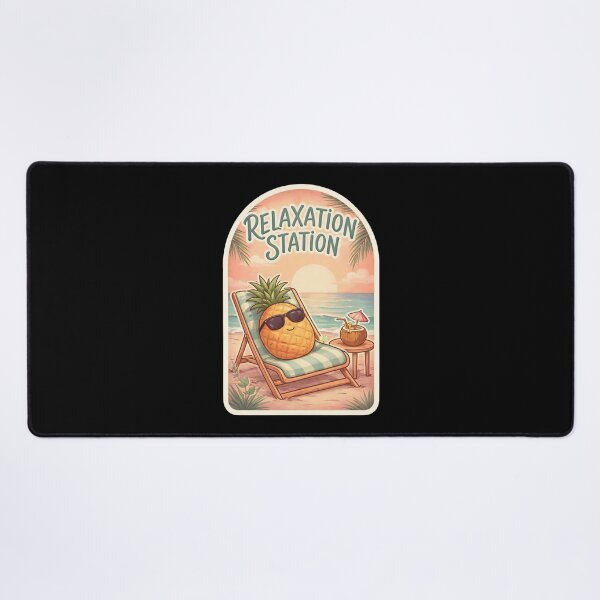 Item preview, Relaxation Station Pineapple Beach Vacation Sticker designed and sold by FestivityFinds.
