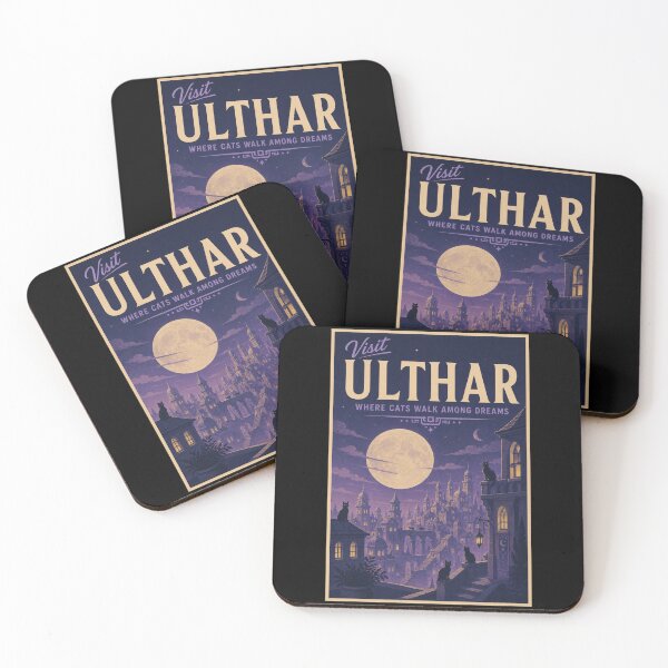 Item preview, Ulthar Vintage Travel Poster – Dreamlands Cat City Under the Moon designed and sold by Extravanganzza.