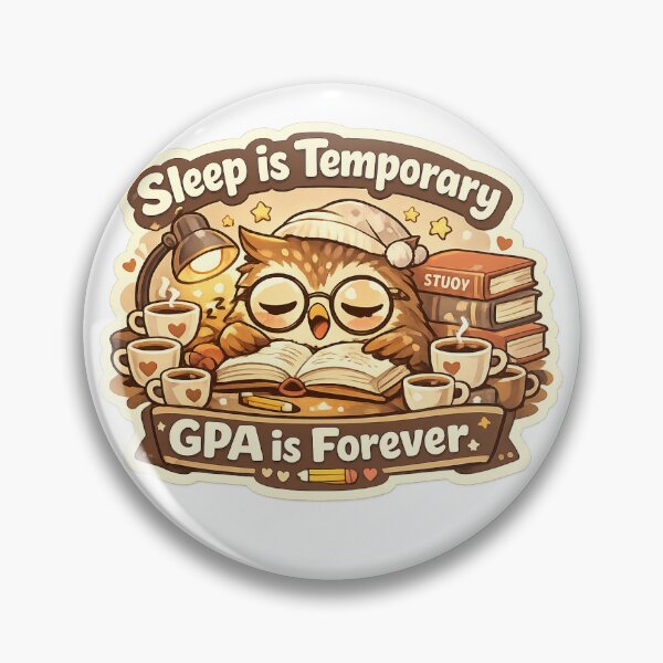 Item preview, Sleepy Owl Sticker Kawaii Study Meme Aesthetic for Students & Academic Motivation designed and sold by CutePrintCorner.