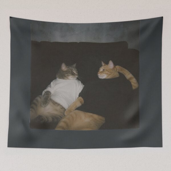Item preview, Cats on Couch Polaroid Two Cats Wearing Shirt Funny Cat Photo designed and sold by bosamji.