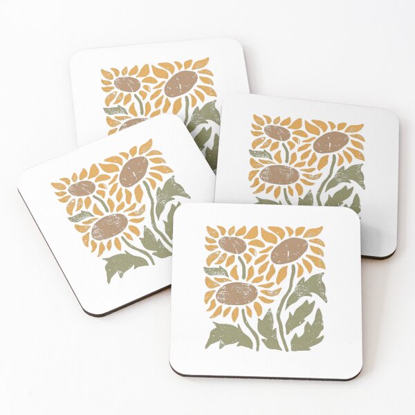 Item preview, Rustic Sunflowers: Retro Linocut | Vintage Botanical Illustration designed and sold by Colorful-Garden.