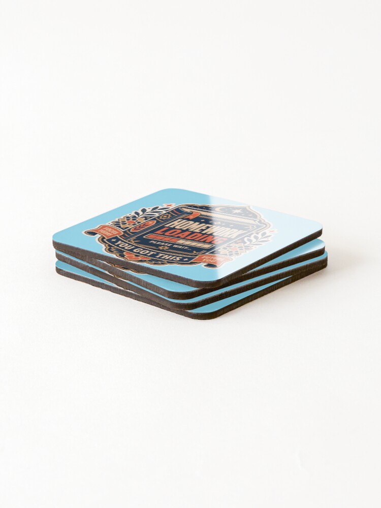 Thumbnail 4 of 5, Coasters (Set of 4), Homework Loading designed and sold by logicfun.