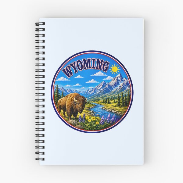Item preview, Wyoming - Mountain River & Bison designed and sold by Myra365Art.