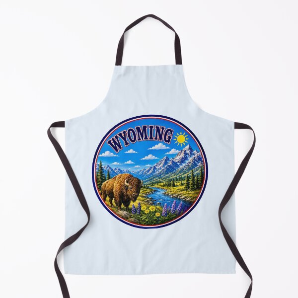 Item preview, Wyoming - Mountain River & Bison designed and sold by Myra365Art.