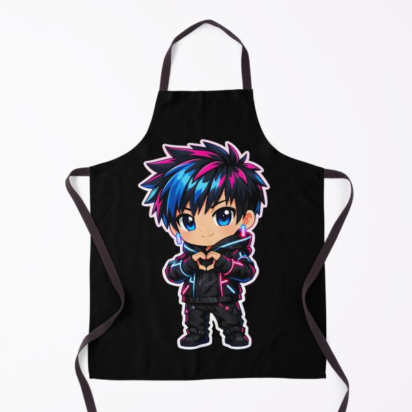 Artikelvorschau, Niedlicher Chibi-Anime-Junge im Neon-Cyberpunk-Stil entworfen und verkauft von LuisWorks.