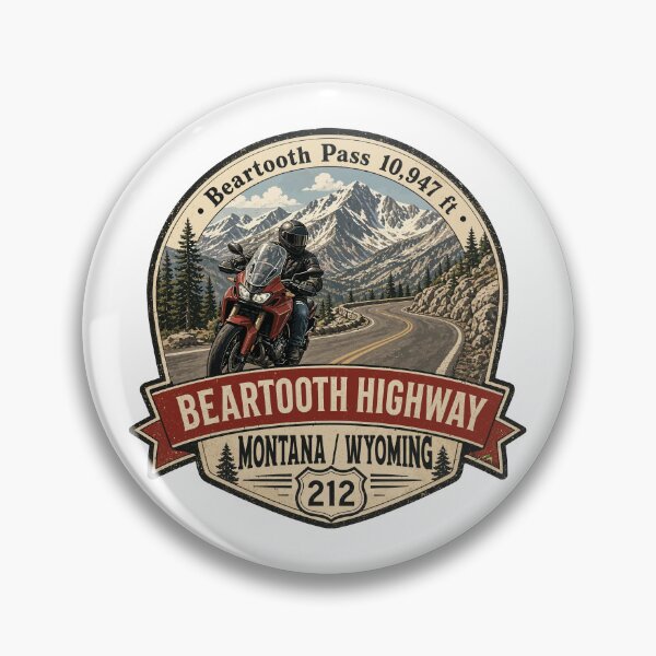 Item preview, Beartooth Highway US 212 Beartooth Pass Motorcycle Sticker & TShirt 08 designed and sold by OuterShellUK.