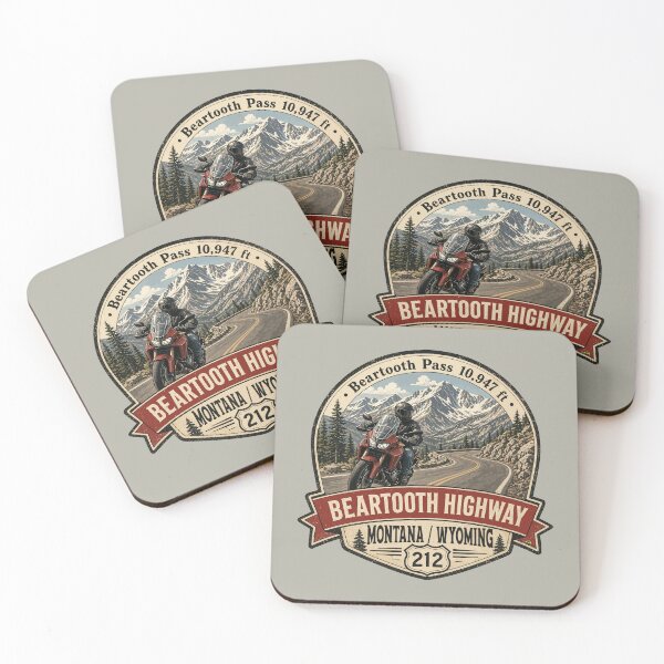 Item preview, Beartooth Highway US 212 Beartooth Pass Motorcycle Sticker & TShirt 08 designed and sold by OuterShellUK.