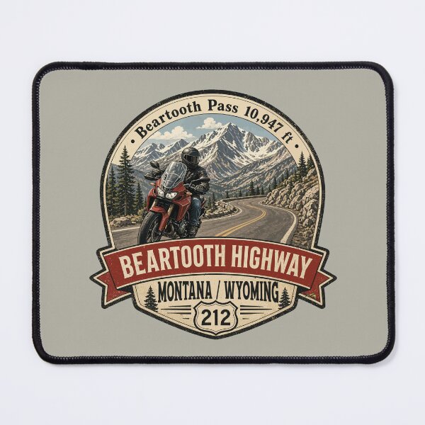 Item preview, Beartooth Highway US 212 Beartooth Pass Motorcycle Sticker & TShirt 08 designed and sold by OuterShellUK.