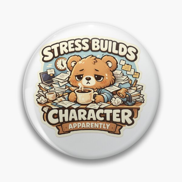 Item preview, Exhausted Bear Sticker Kawaii Burnout Meme Aesthetic for Workers & Stressed Students designed and sold by CutePrintCorner.