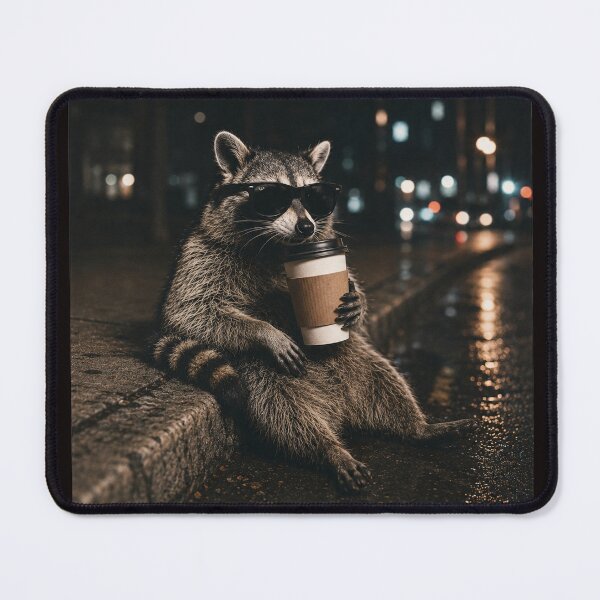 Item preview, Cool Raccoon Sunglasses Night City Coffee Street Urban Nocturnal designed and sold by bosamji.
