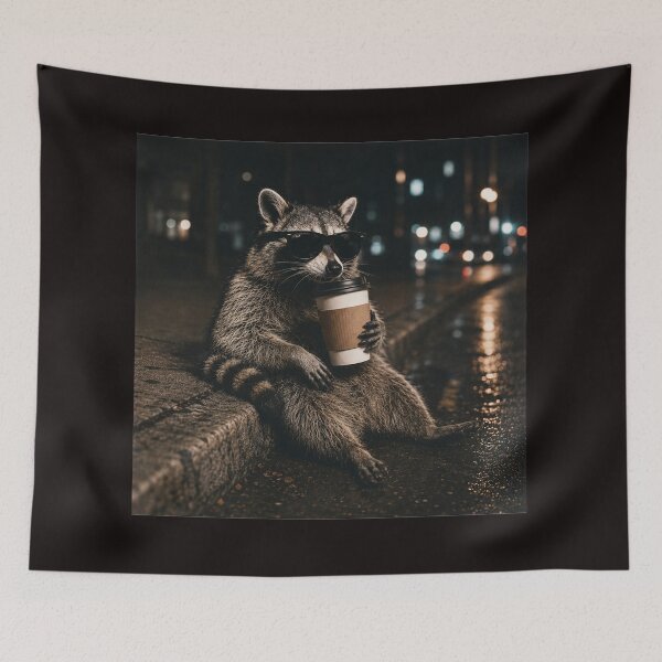Item preview, Cool Raccoon Sunglasses Night City Coffee Street Urban Nocturnal designed and sold by bosamji.