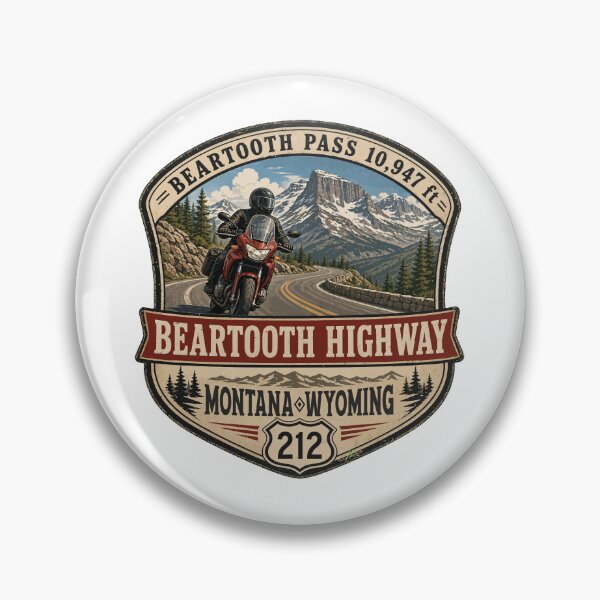 Item preview, Beartooth Highway US 212 Beartooth Pass Motorcycle Sticker & TShirt 09 designed and sold by OuterShellUK.