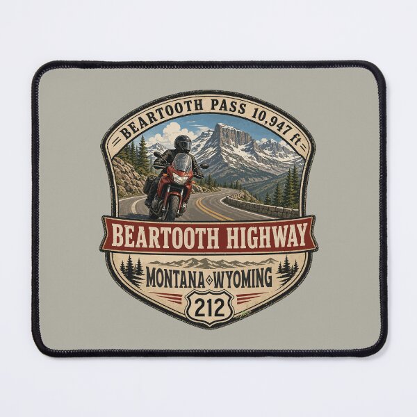 Item preview, Beartooth Highway US 212 Beartooth Pass Motorcycle Sticker & TShirt 09 designed and sold by OuterShellUK.