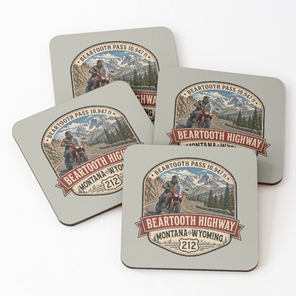 Item preview, Beartooth Highway US 212 Beartooth Pass Motorcycle Sticker & TShirt 10 designed and sold by OuterShellUK.