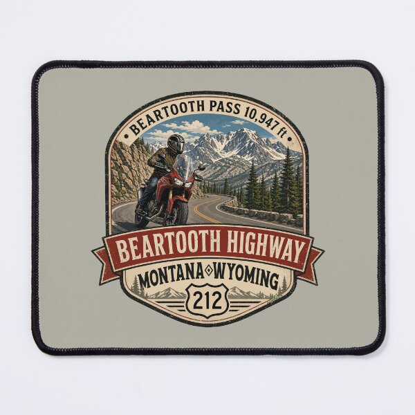 Item preview, Beartooth Highway US 212 Beartooth Pass Motorcycle Sticker & TShirt 10 designed and sold by OuterShellUK.