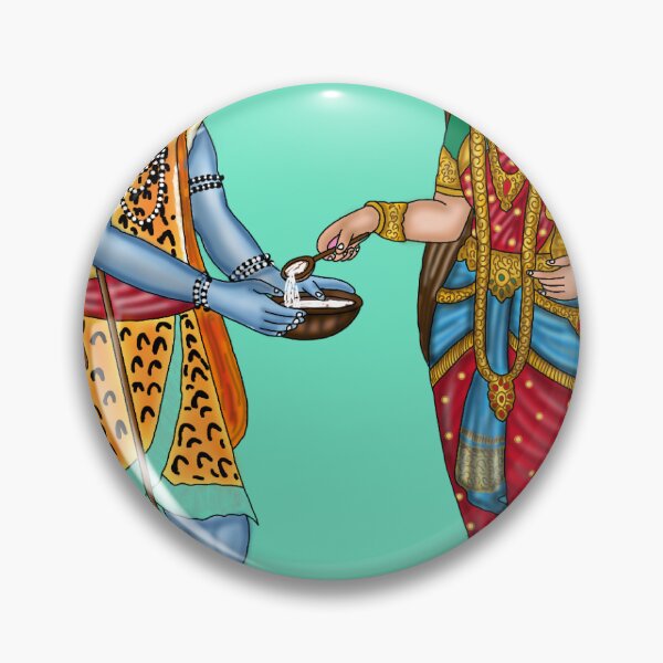 Item preview, Goddess Annapurna and Lord Shiva Artwork | Divine Hindu Digital Drawing designed and sold by Harshit_Digital_Arts.
