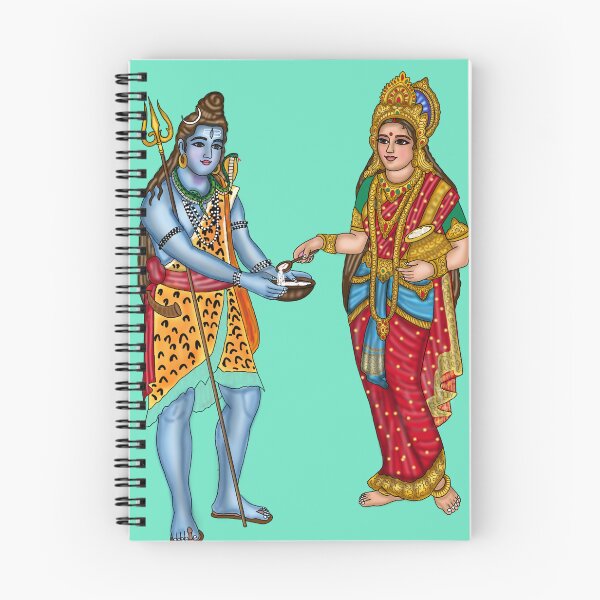 Item preview, Goddess Annapurna and Lord Shiva Artwork | Divine Hindu Digital Drawing designed and sold by Harshit_Digital_Arts.