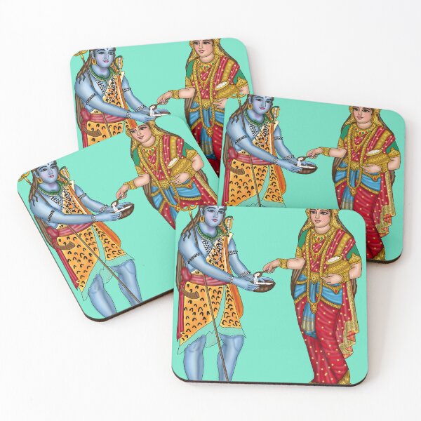 Item preview, Goddess Annapurna and Lord Shiva Artwork | Divine Hindu Digital Drawing designed and sold by Harshit_Digital_Arts.
