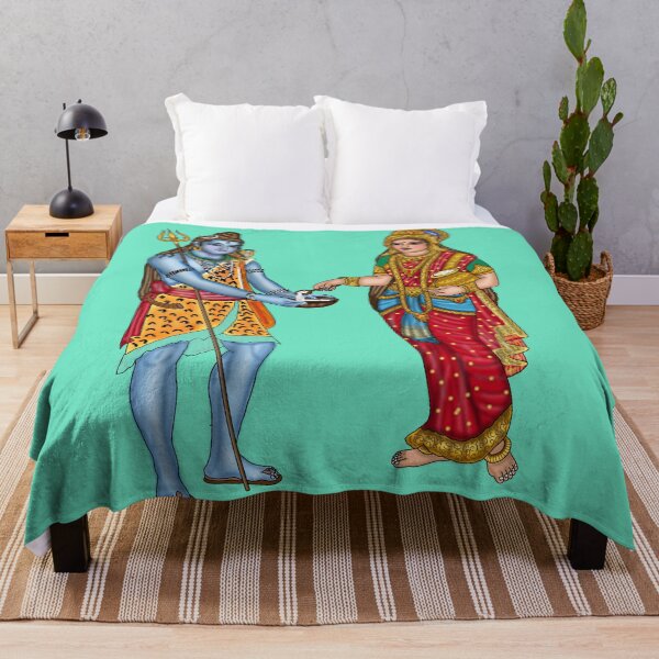 Item preview, Goddess Annapurna and Lord Shiva Artwork | Divine Hindu Digital Drawing designed and sold by Harshit_Digital_Arts.