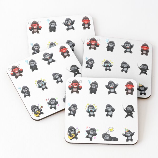 Item preview, Cute Gorilla Character Sticker Pack Emojis designed and sold by RamyGallery.