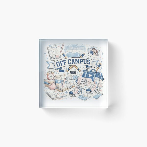 Item preview, Off Campus Hockey Romance Aesthetic Sticker Design designed and sold by LatestDesign95.