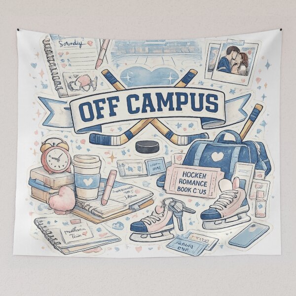 Item preview, Off Campus Hockey Romance Aesthetic Sticker Design designed and sold by LatestDesign95.