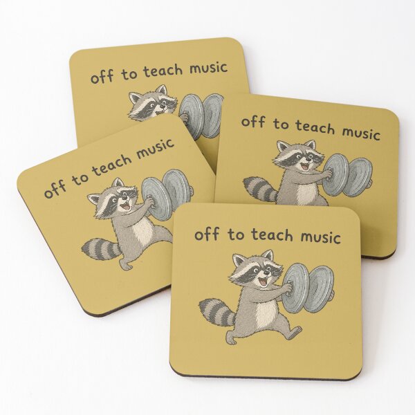 Item preview, Raccoon Trash Can Cymbals Off to Teach Music Funny Teacher designed and sold by bosamji.