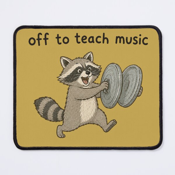 Item preview, Raccoon Trash Can Cymbals Off to Teach Music Funny Teacher designed and sold by bosamji.