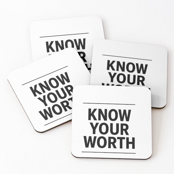 Item preview, Know Your Worth - Minimalist Self Confidence Quote designed and sold by Lovestickerco.