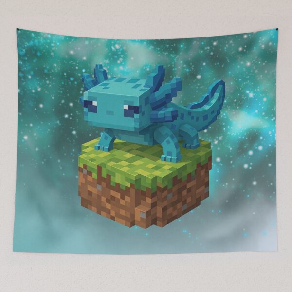 Item preview, Blue Minecraft Axolotl Blue Galaxy Buddy designed and sold by LyssasMindArt.