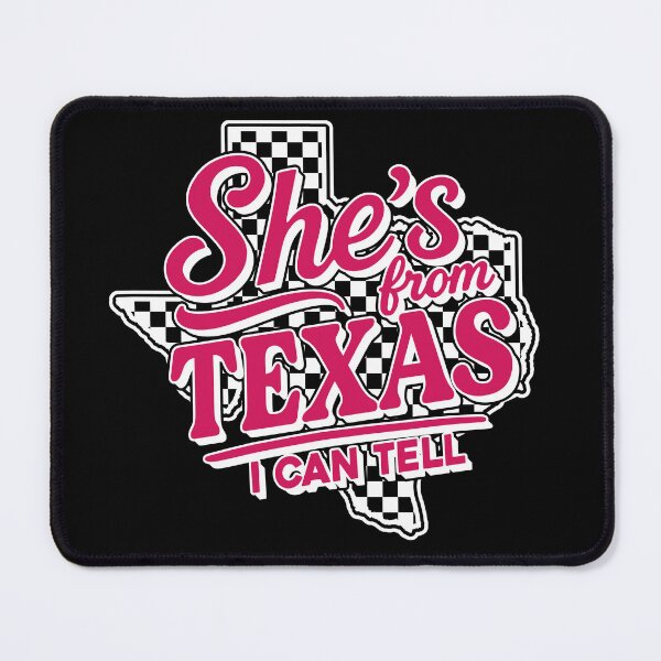 Item preview, She’s From Texas I Can Tell Retro Cowgirl Typography Design designed and sold by MaxGraphicShirt.