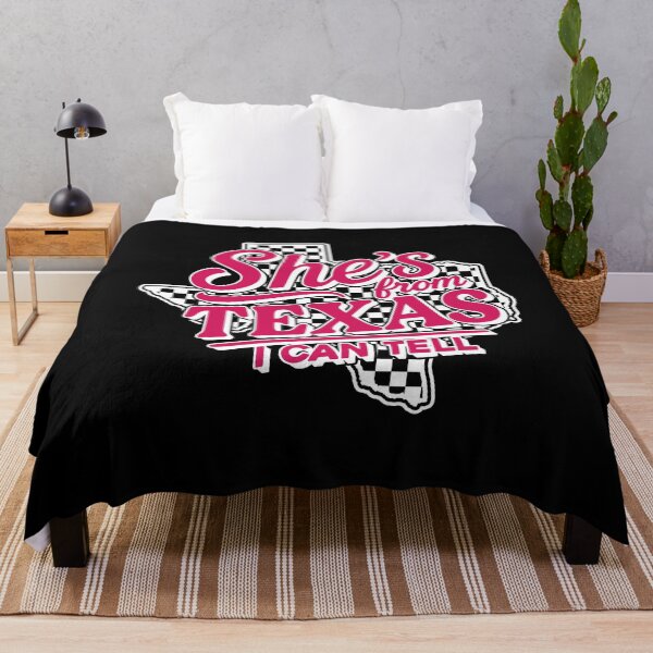 Item preview, She’s From Texas I Can Tell Retro Cowgirl Typography Design designed and sold by MaxGraphicShirt.