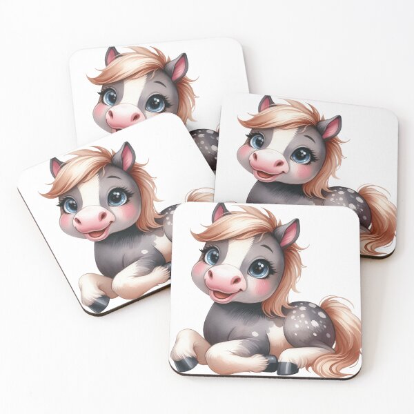 Item preview, Cute Baby Pony Illustration Dappled Gray Horse designed and sold by LunaPixelStudio.