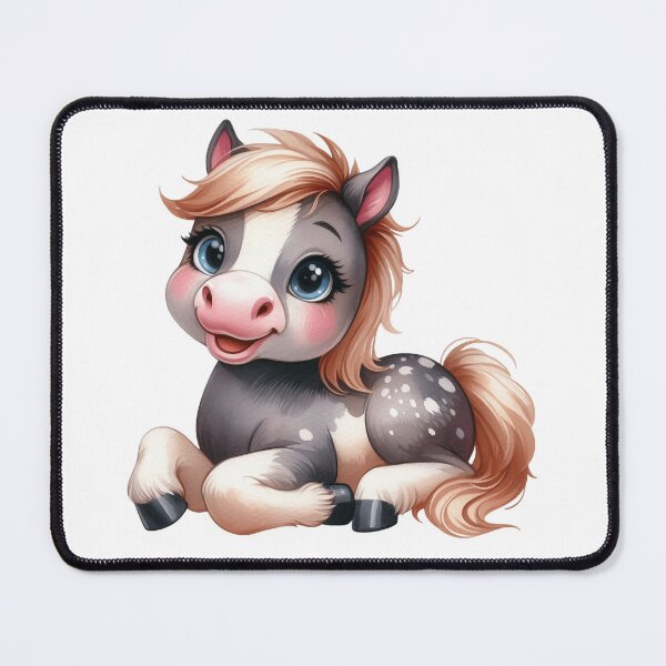 Item preview, Cute Baby Pony Illustration Dappled Gray Horse designed and sold by LunaPixelStudio.